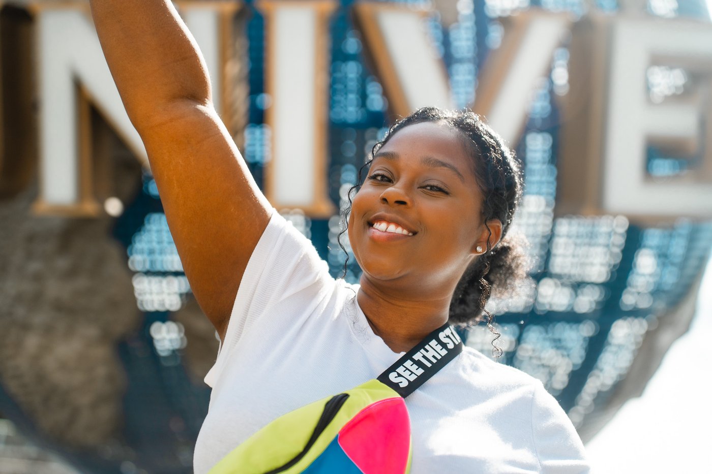 Ashly Roberson at the Universal Orlando globe