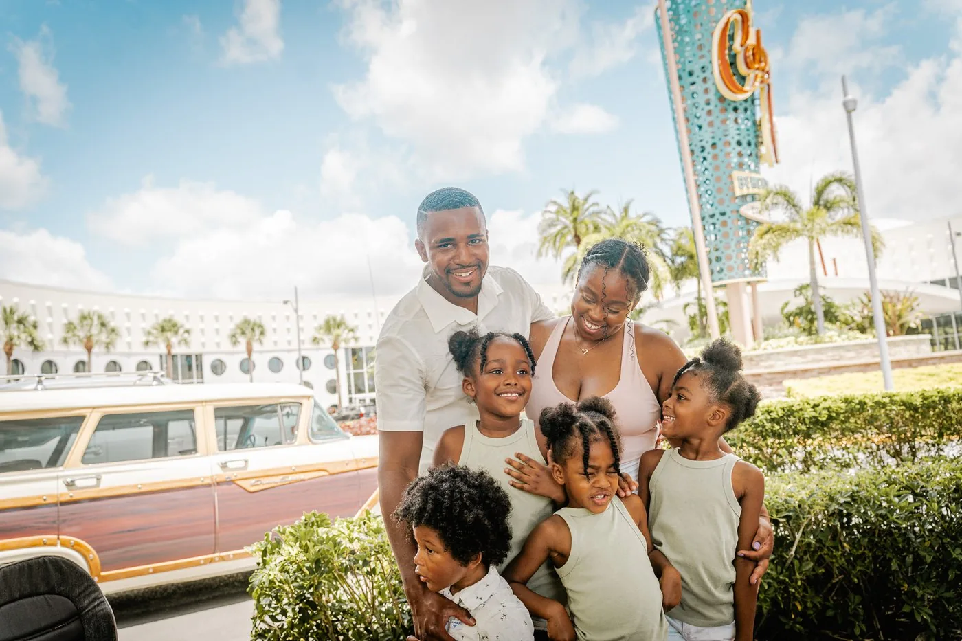 The Roberson family at Cabana Bay Beach Resort