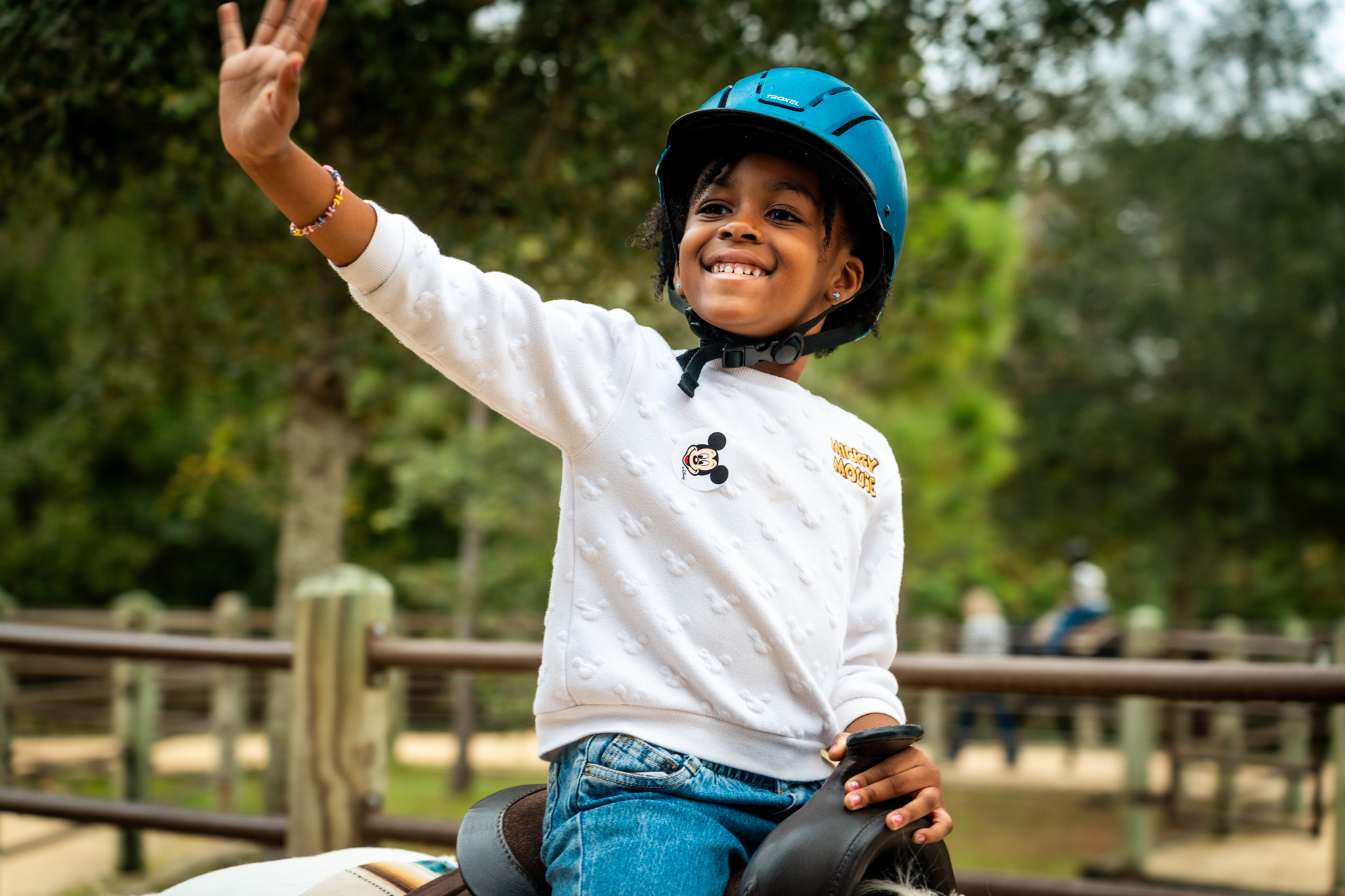 Roberson kid horseback riding at Disney